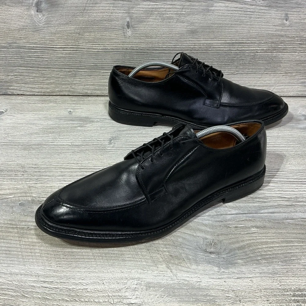 Allen Edmonds Seneca Dress Shoes Men's Size 12 D Black Leather Split-Toe Blucher